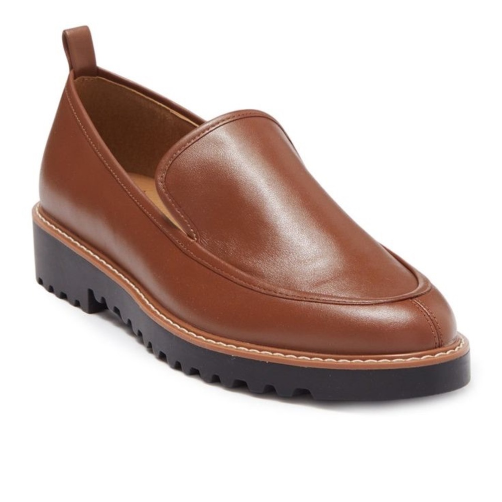 New Susina Lug Sole Brown Leather Loafers Shoes Kaira-Lea Women’s Size 7.5